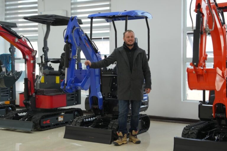 Customer inspection of compact small excavator